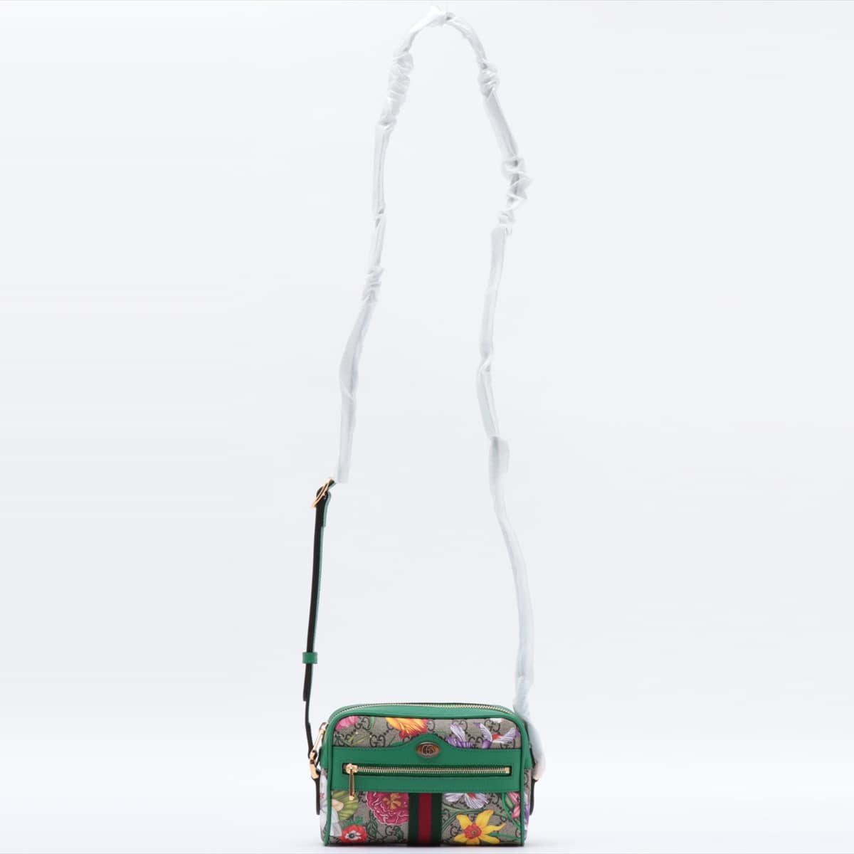 Gucci GG flora Ophidia PVC & leather Shoulder bag Green 517350