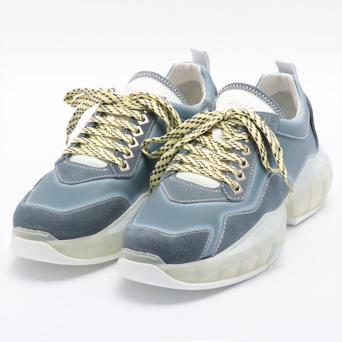 Jimmy Choo Leather & Suede Sneakers 42 Men's Blue Diamond Studs