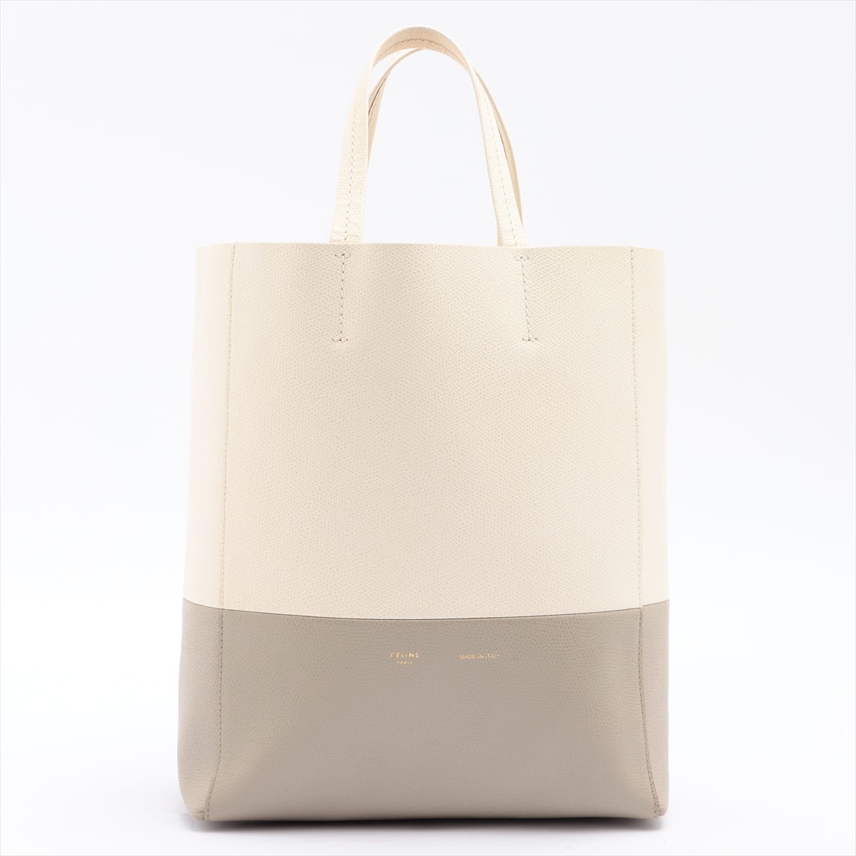 CELINE Vertical Cabas Small Leather 2way shoulder bag White