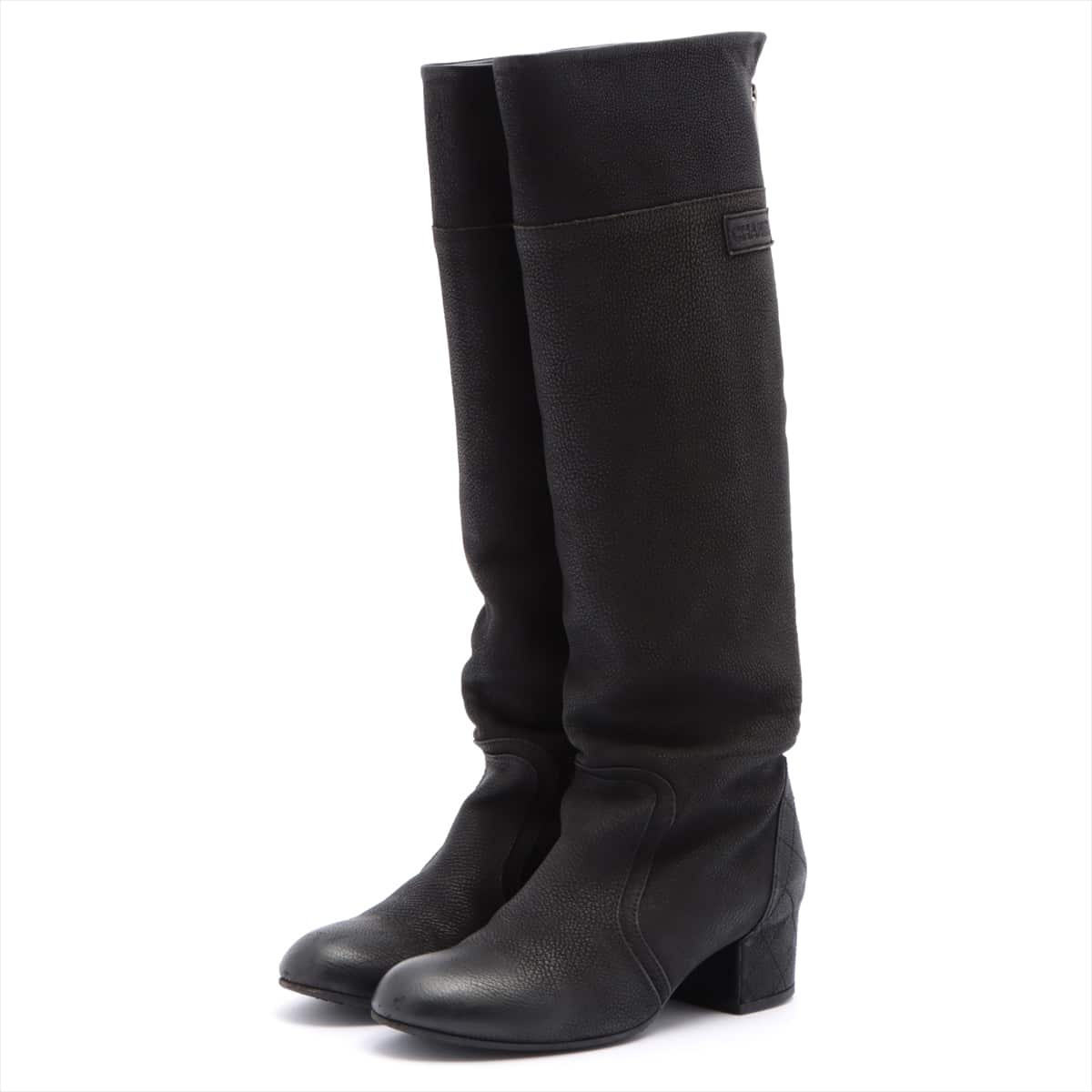 Chanel Matelasse Leather Long boots 37 Ladies' Black
