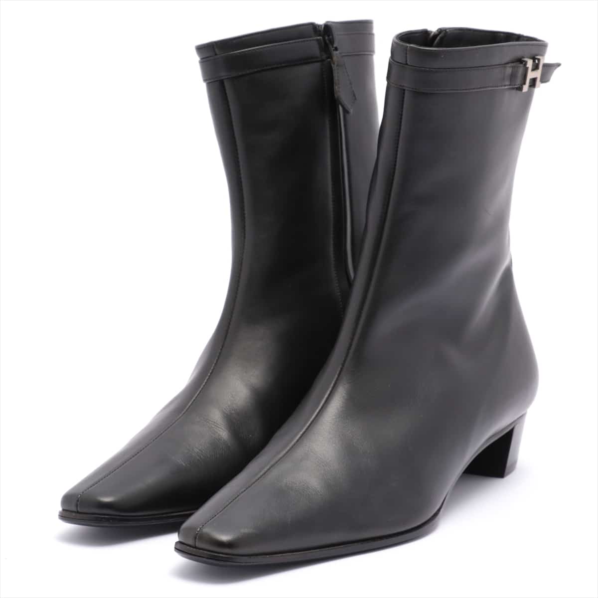 Hermès Leather Boots 36 Ladies' Black Constance
