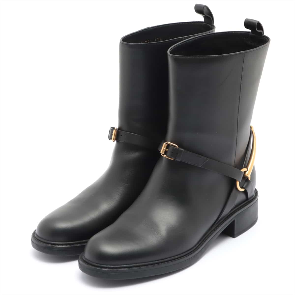 Gucci Leather Boots 37.5 Ladies' Black