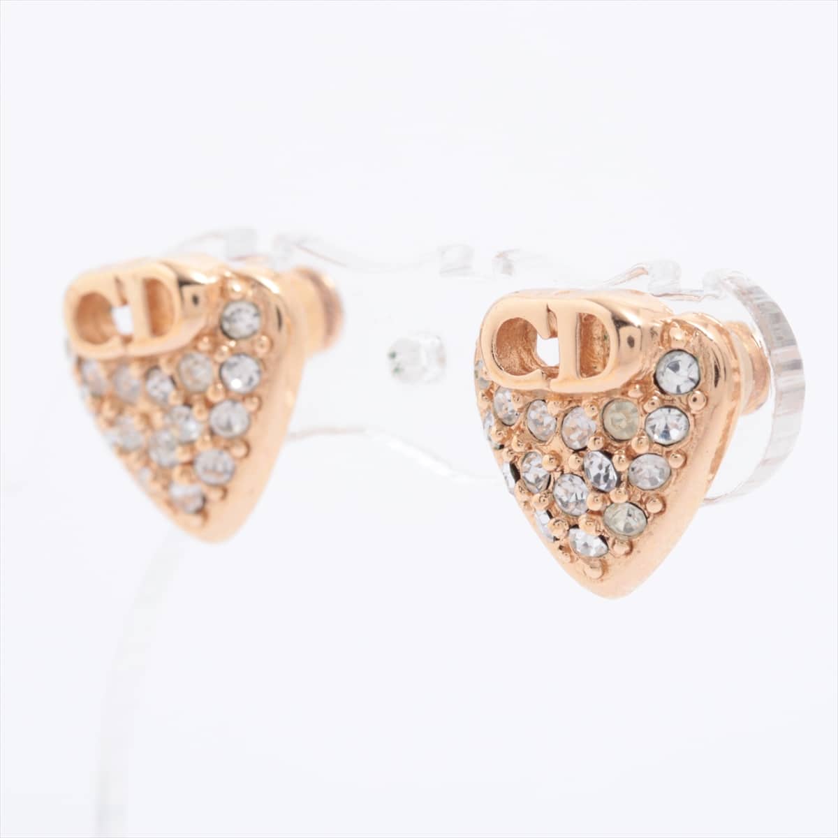 Christian Dior CD logo Piercing jewelry (for both ears) GP×inestone Gold