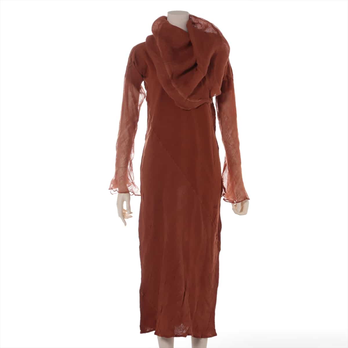 ISSEY MIYAKE Linen Dress M Ladies' Brown