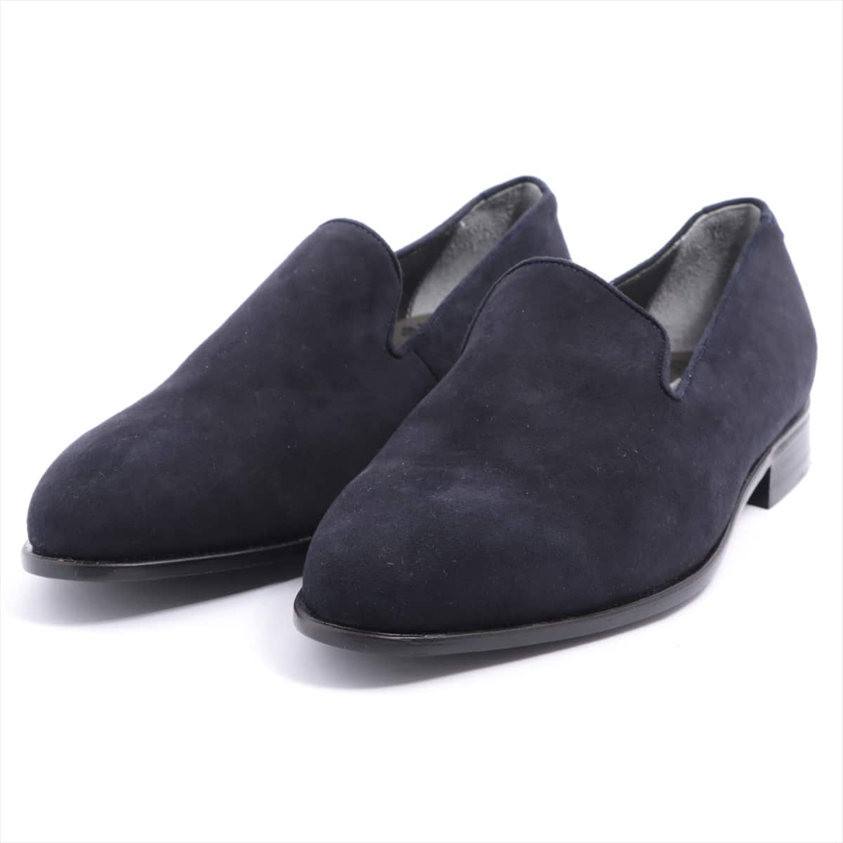 VERSACE Suede Leather shoes 42 Men's Navy blue Opera shoes
