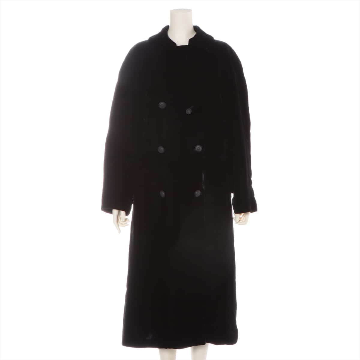 Gianni Versace Velour Long coat 42 Ladies' Black  Medusa button Out of tag