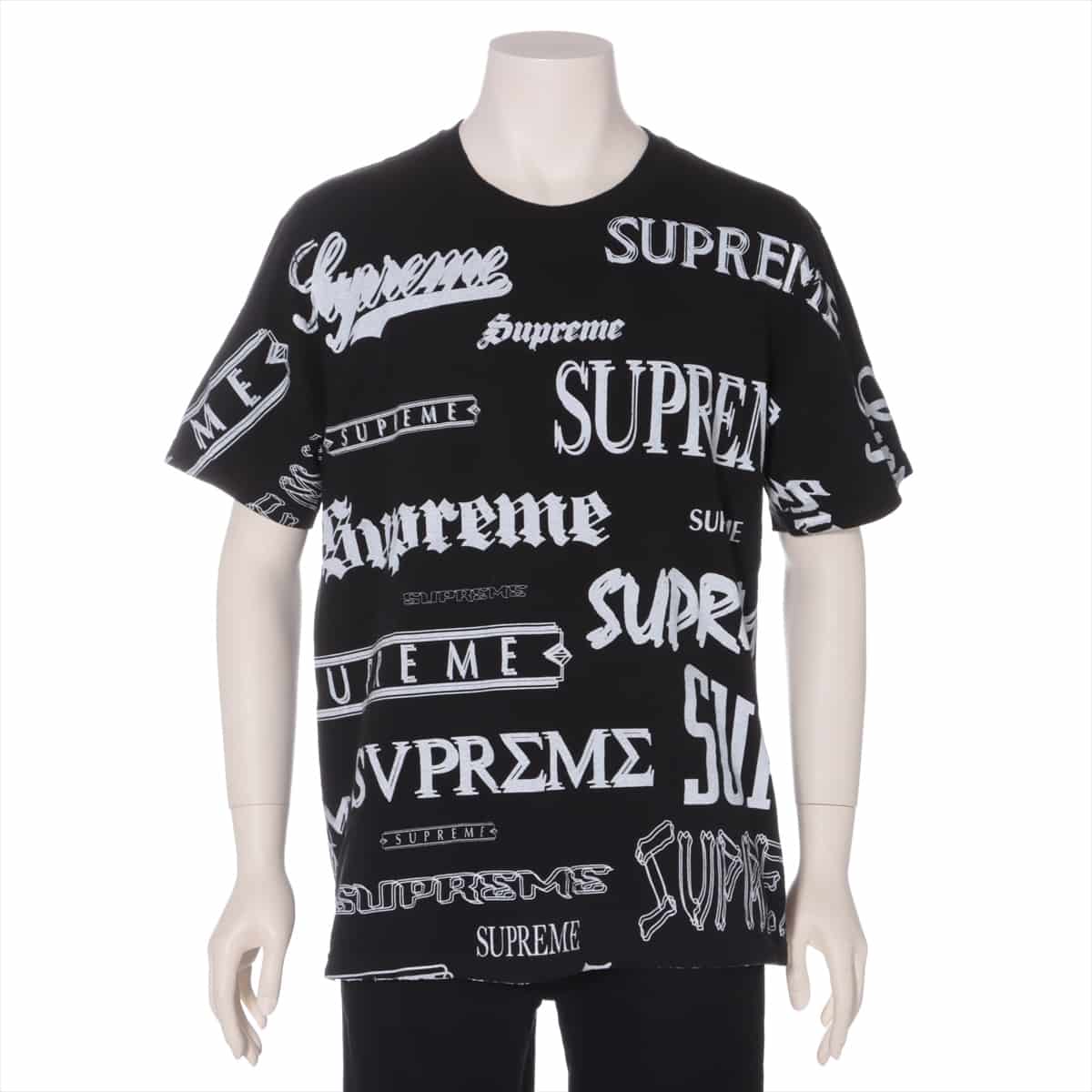 Supreme Cotton T-shirt M Men's Black  Multi Logo Tee