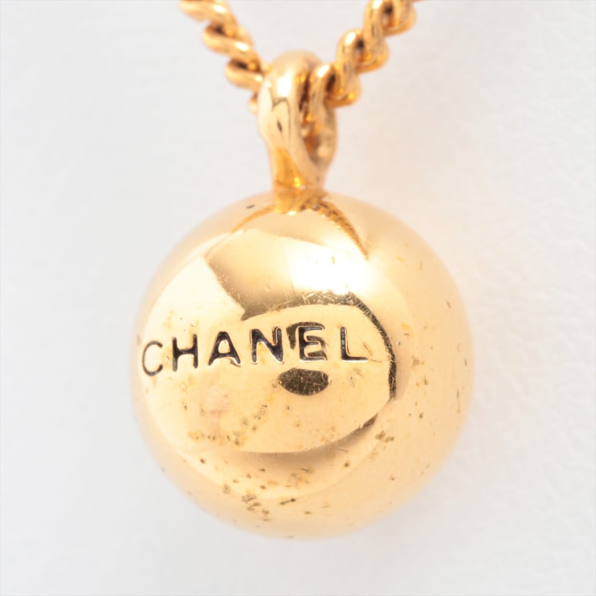 Chanel Logo 98P Necklace GP Gold Ball