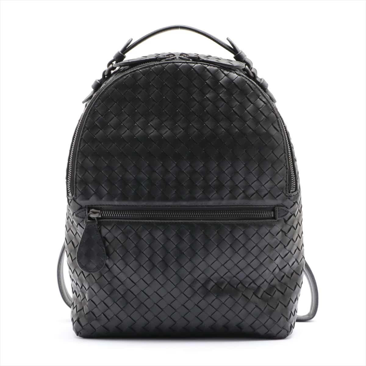 Bottega Veneta Intrecciato Leather Backpack Black