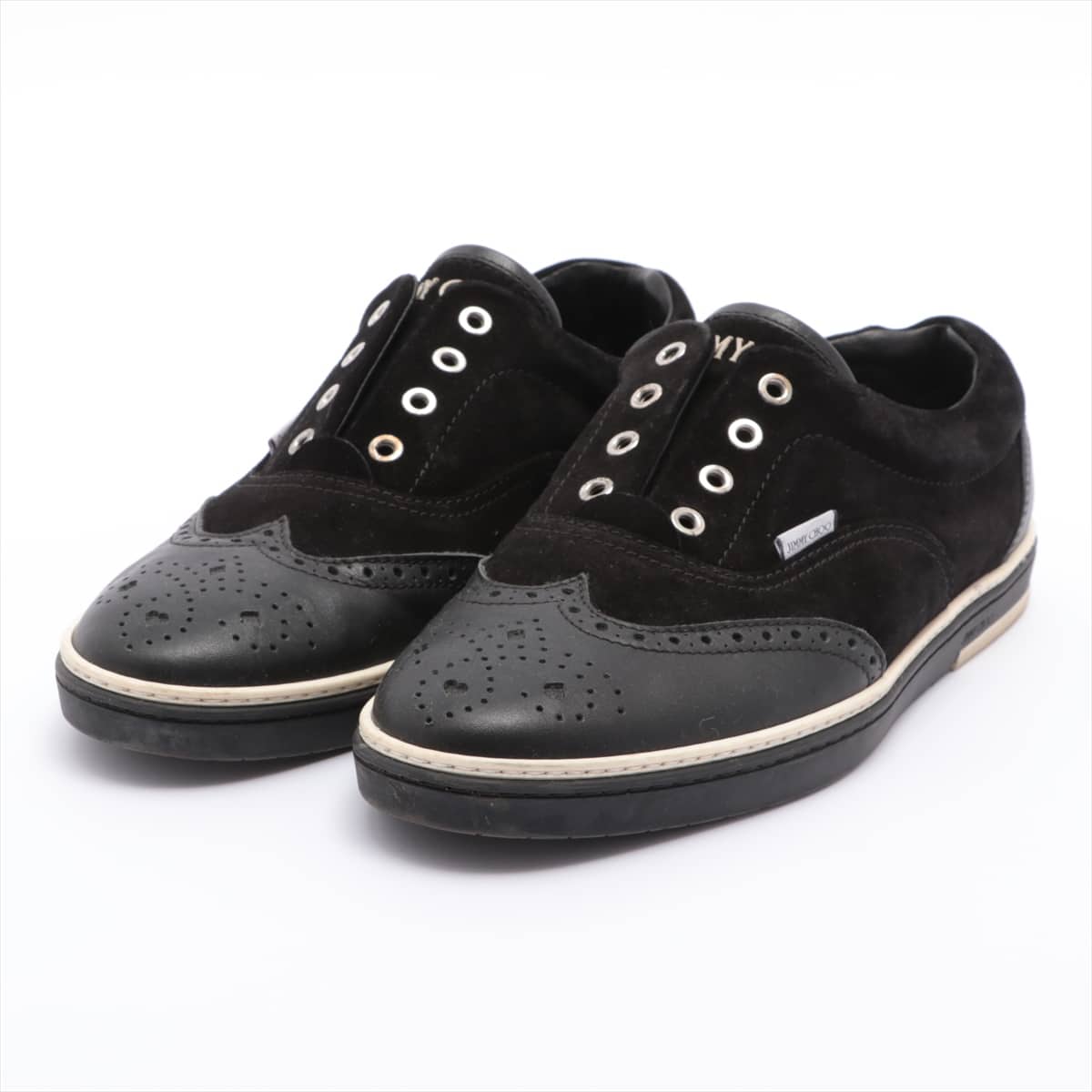 Jimmy Choo Leather & Suede Slip-on 44 Men's Black Shoelace shortage