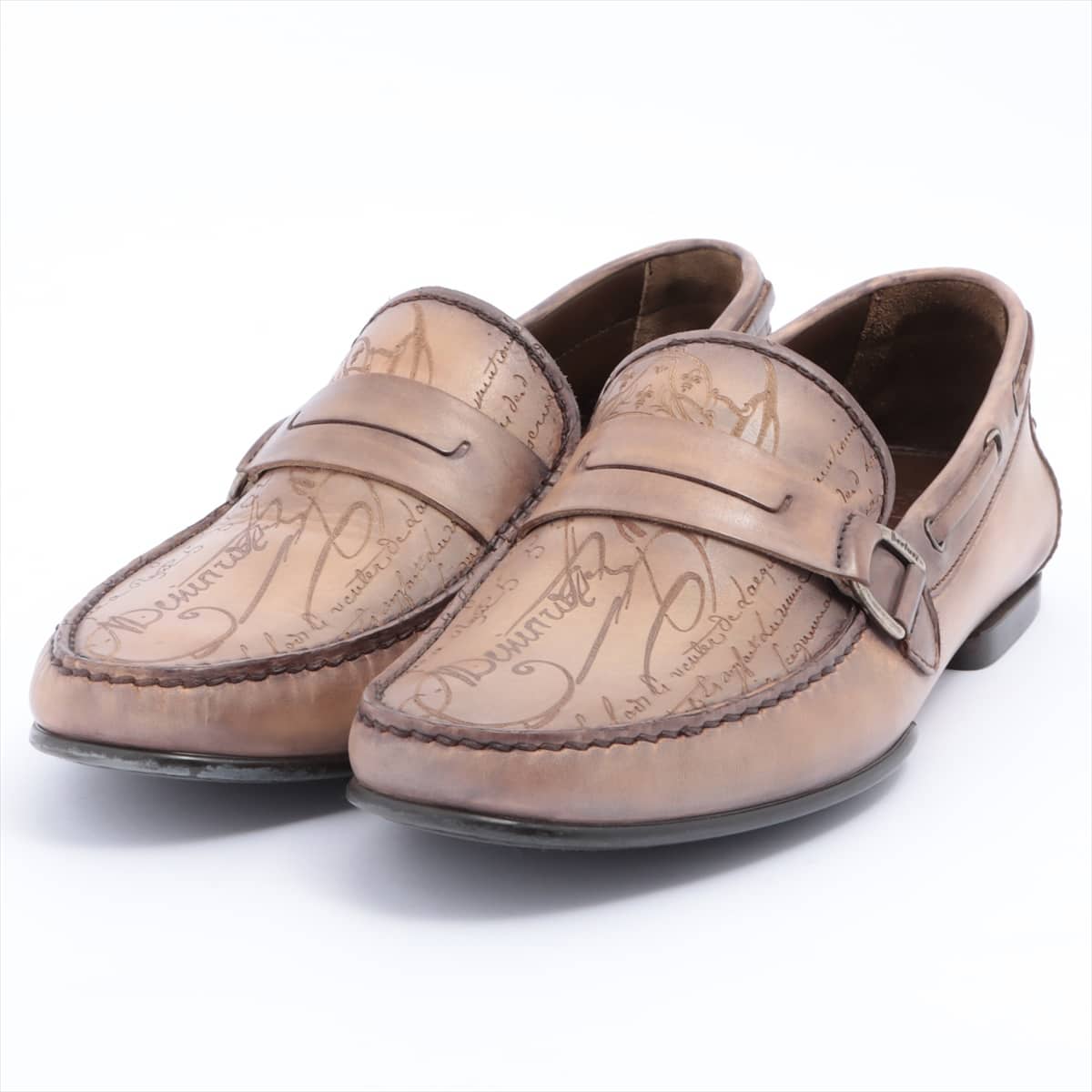 Berluti Calligraphy Leather Loafer 10 Men's Brown