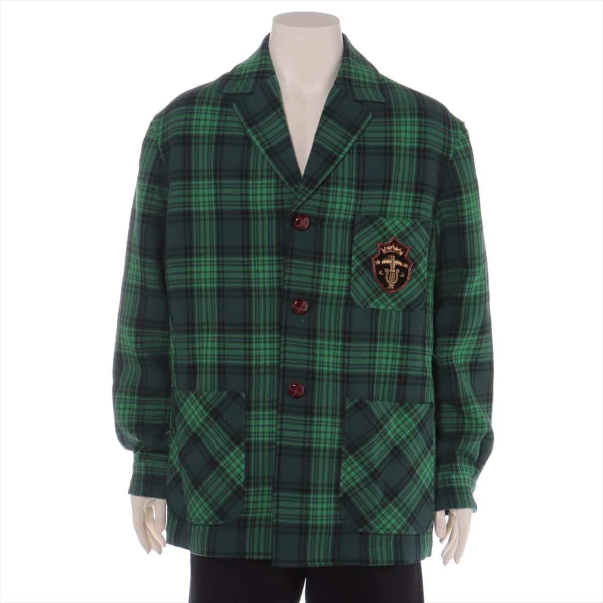 Gucci 19-year Wool & Nylon Tailored jacket 46 Men's Green  568538 plaid
