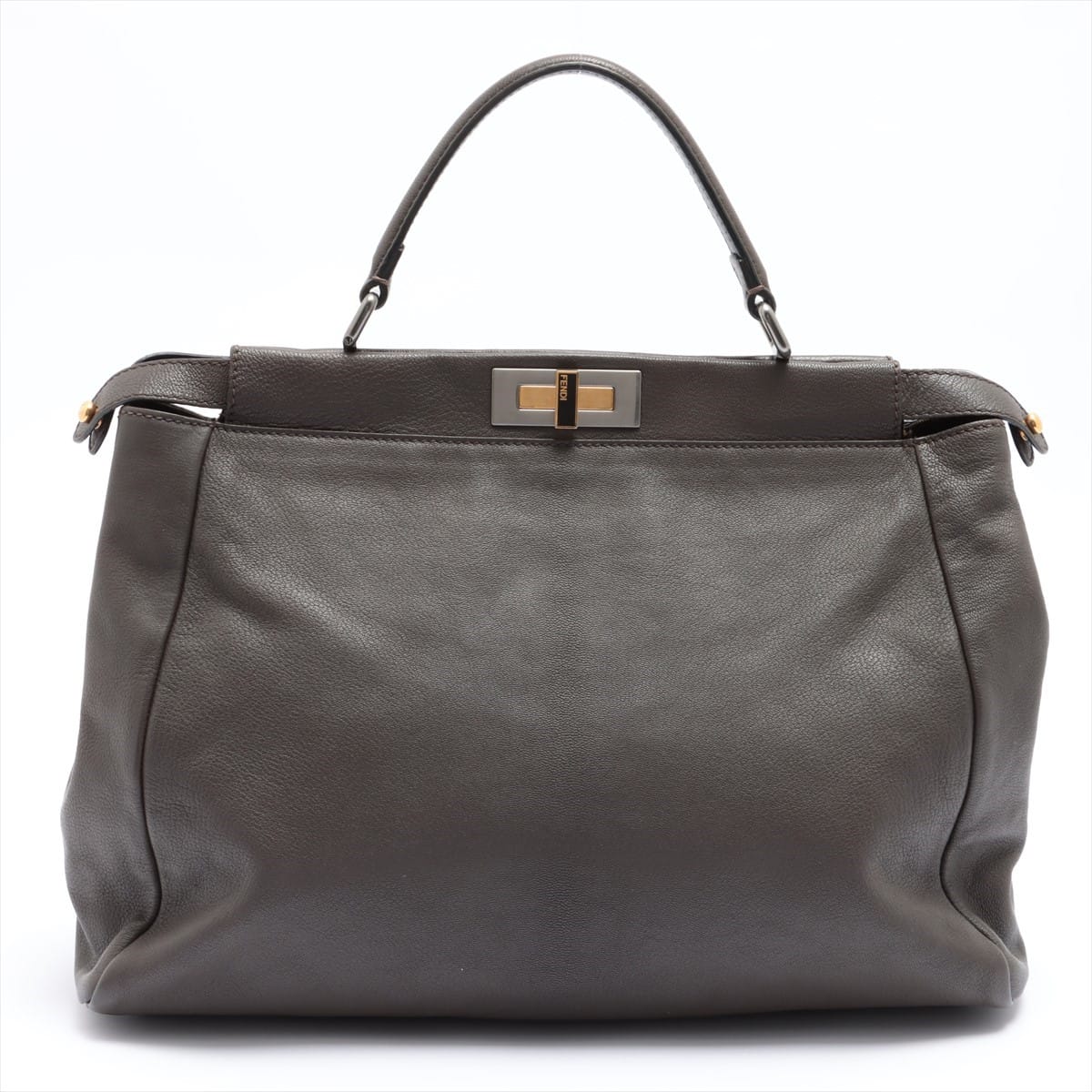 Fendi Peek-a-boo Large Leather 2way handbag Grey 8BN210