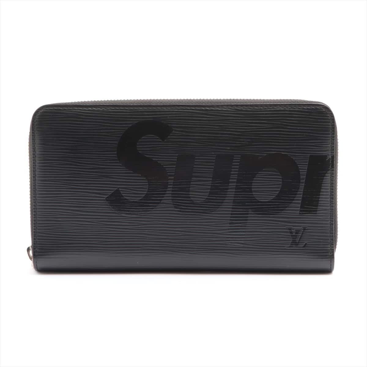 Louis Vuitton × Supreme Epi Zippy Organiser M67723 Leather Round-Zip-Wallet Black CA2107