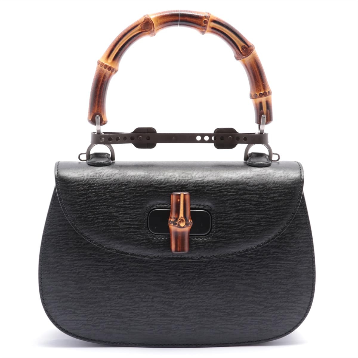 Gucci Bamboo Classic Leather 2way shoulder bag Black 409398