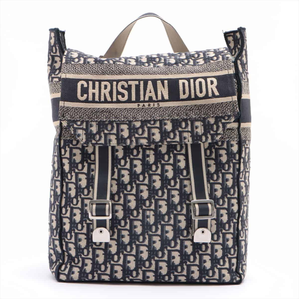 Christian Dior Oblique Jacquard Backpack Navy blue