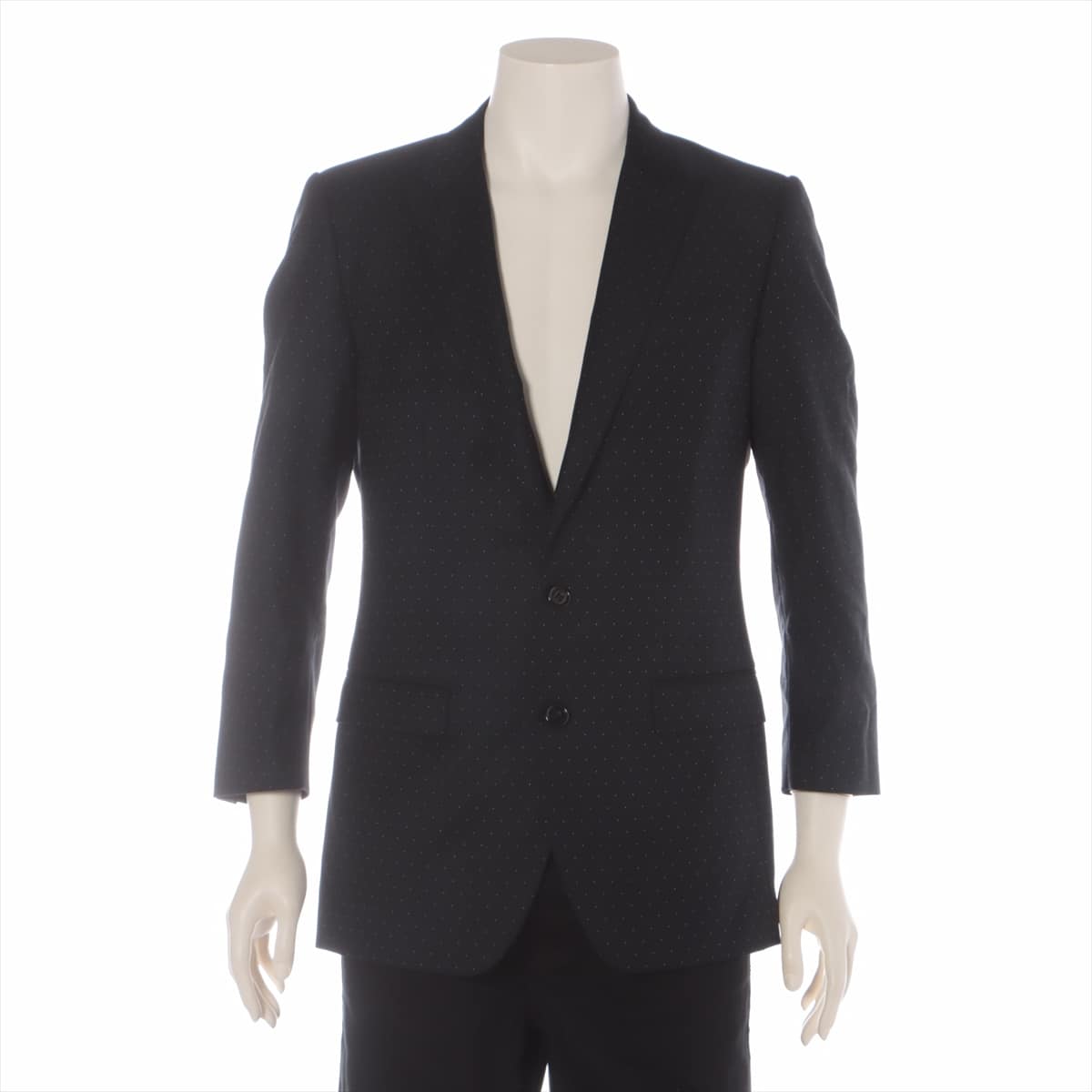Dolce & Gabbana Wool Tailored jacket 46 Men's Black  Dot pattern