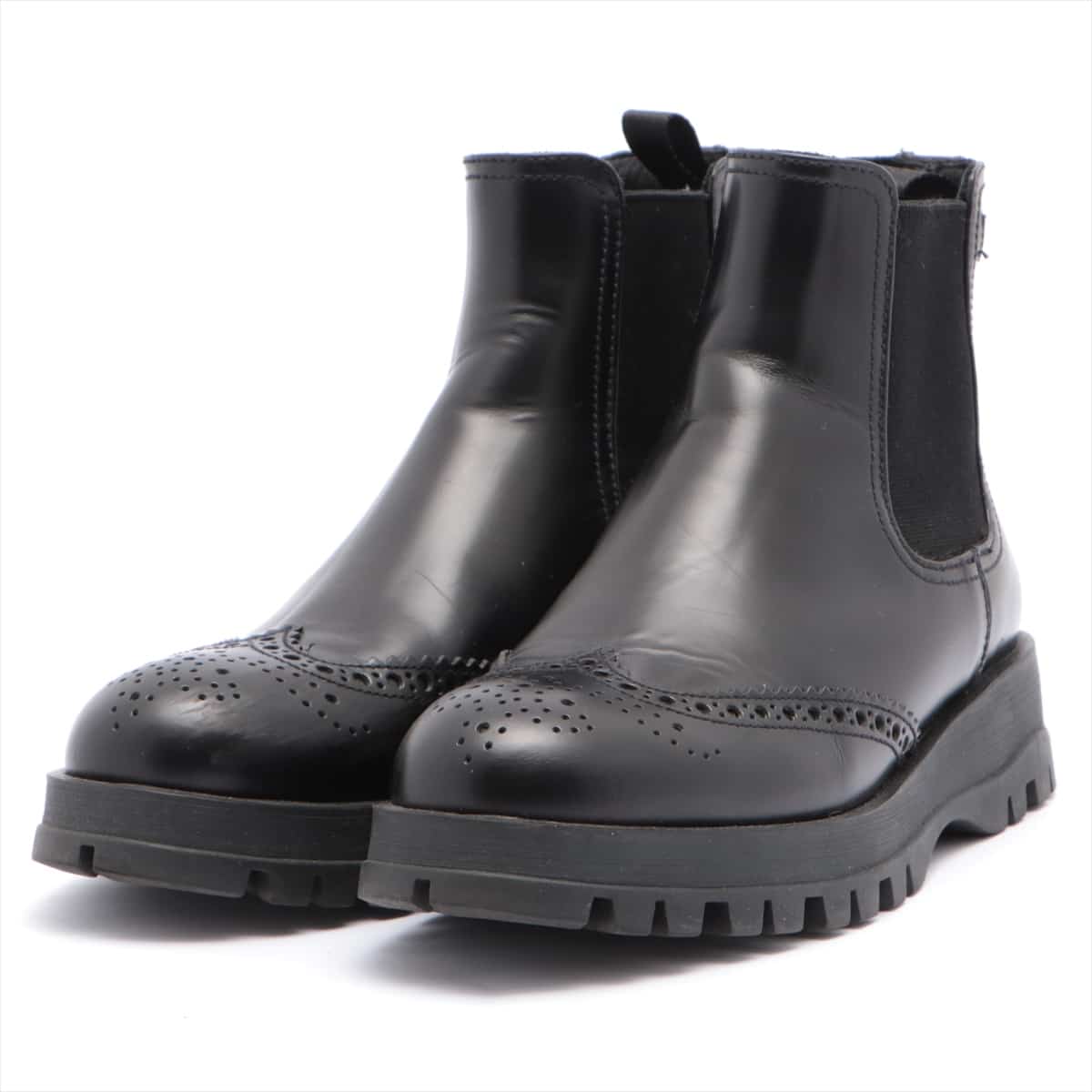 Prada Leather Boots 36.5 Ladies' Black