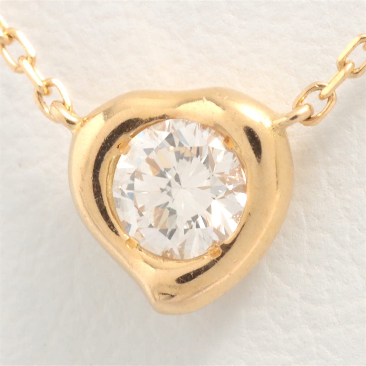 AHKAH AHKAH Melty Heart diamond Necklace K18YG 0.18ct
