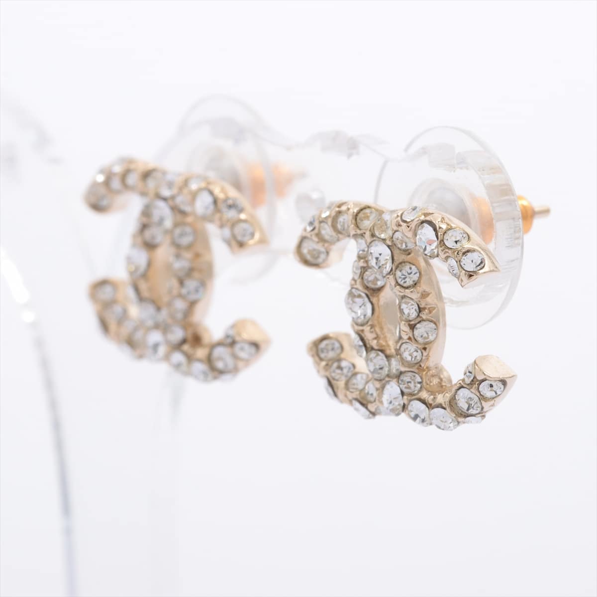 Chanel Coco Mark F20V Piercing jewelry (for both ears) GP Gold Rhinestone