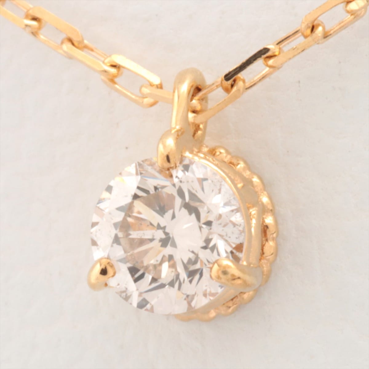 Aget agete diamond Necklace K18YG 0.10ct