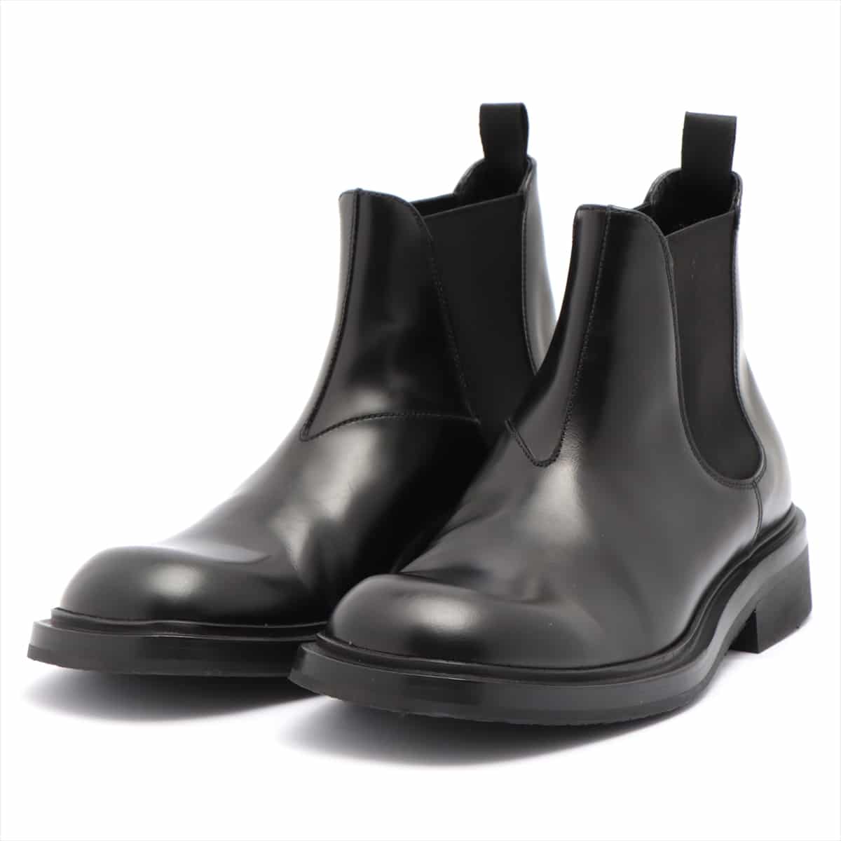 Prada Leather Side Gore Boots 7 Men's Black 2TE156