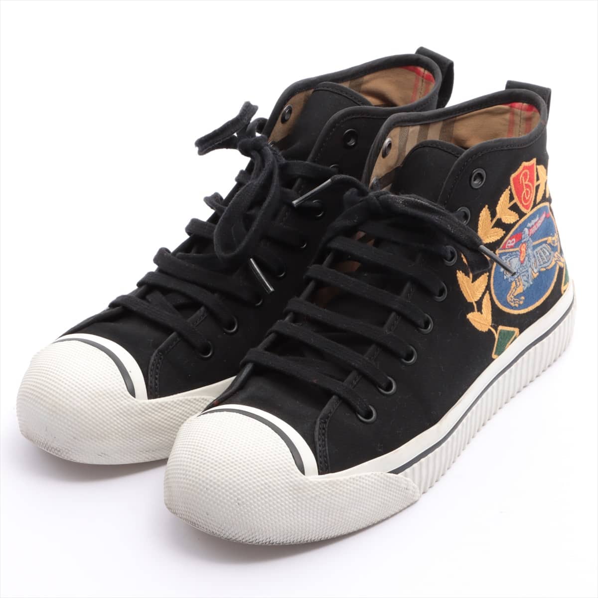 Burberry 18AW canvas High-top Sneakers 40 Men's Black KINGLY BIG C HIGH-TOP SNEAKER