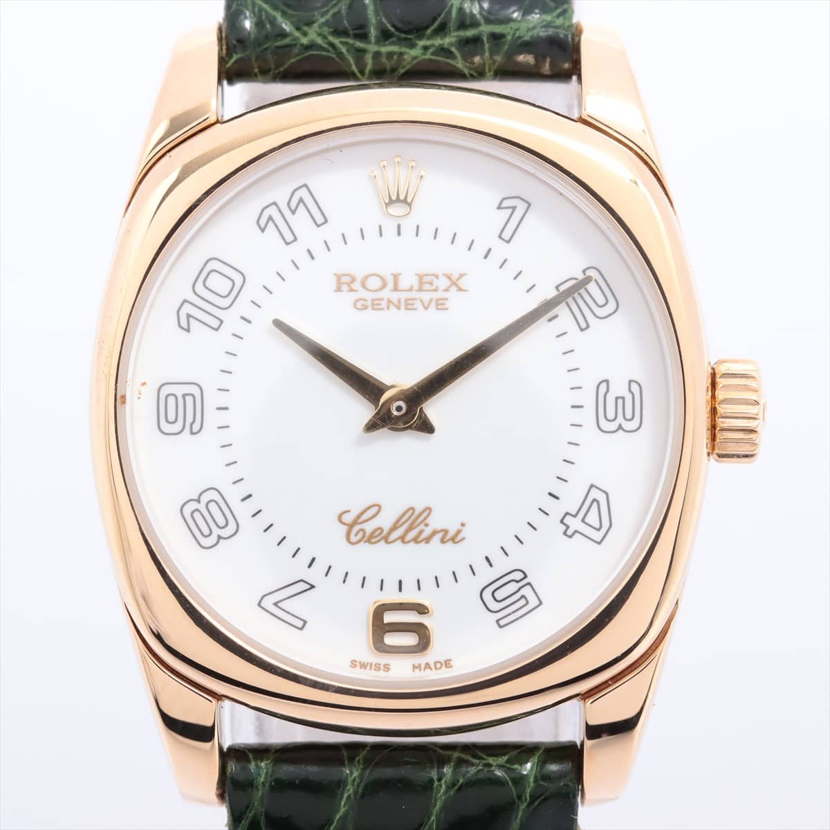 Rolex Cellini 6229 750 x Non original leather belt QZ White-Face