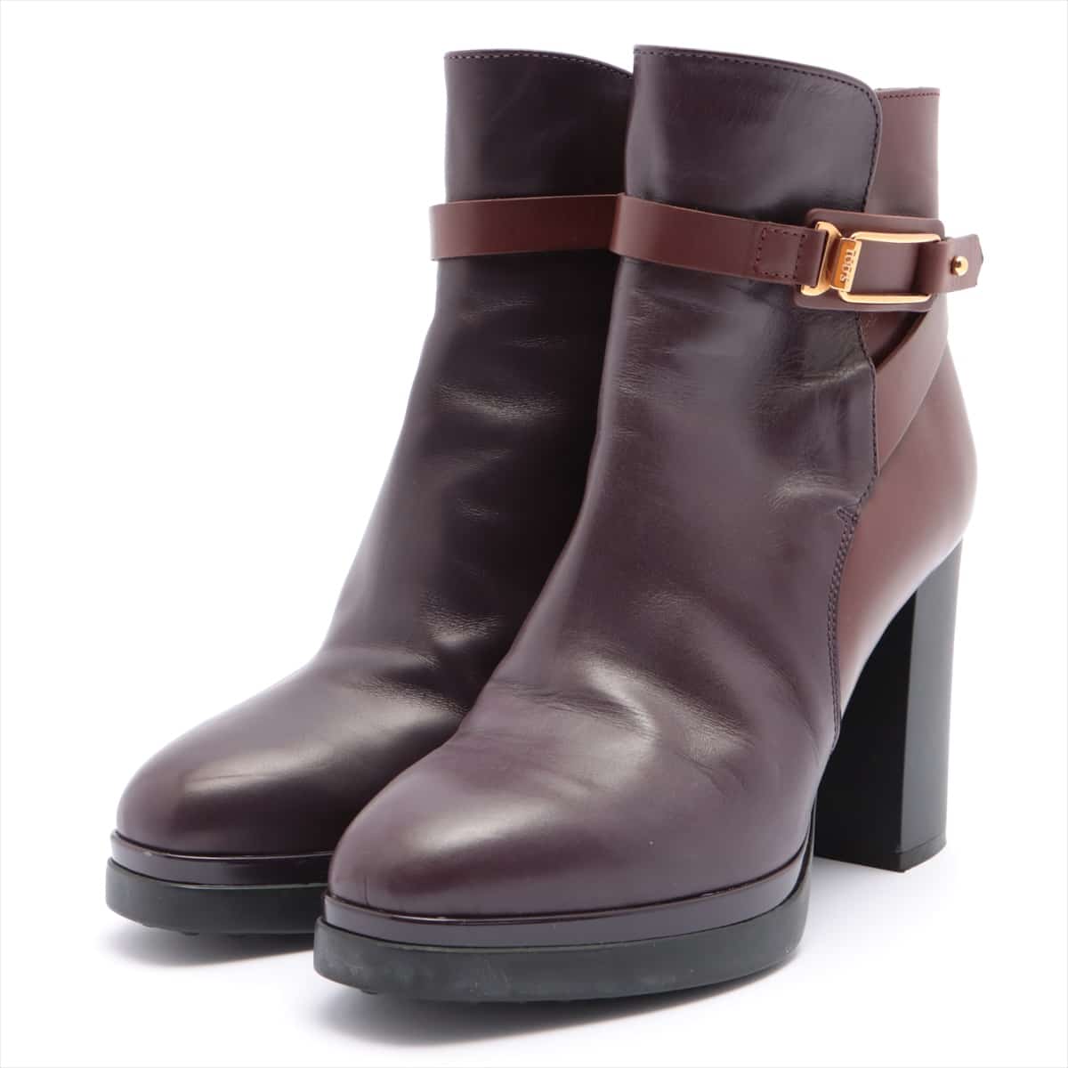 Tod's Leather Short Boots 38 Ladies' Bicolor