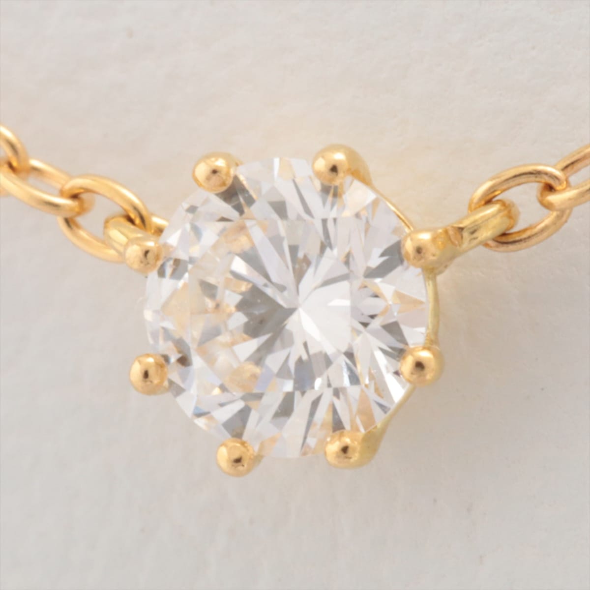 AHKAH AHKAH Solitaire Round diamond Necklace K18YG 0.15ct