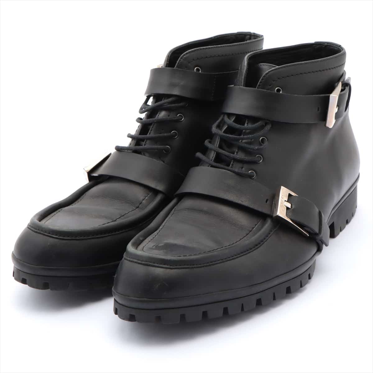 Gucci Leather Boots 41 1/2 Men's Black