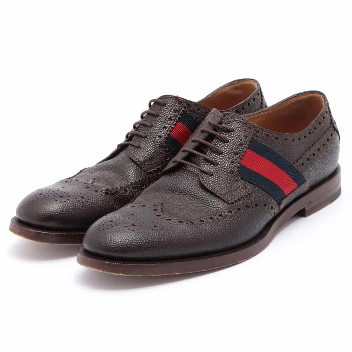 Gucci Sherry Line Leather Leather shoes 9 Men's Brown wingtip