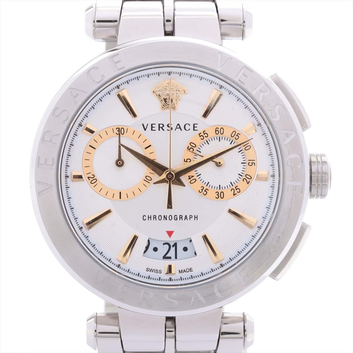 VERSACE Aion VE1D00919 SS QZ Silver-Face Extra-Link 6