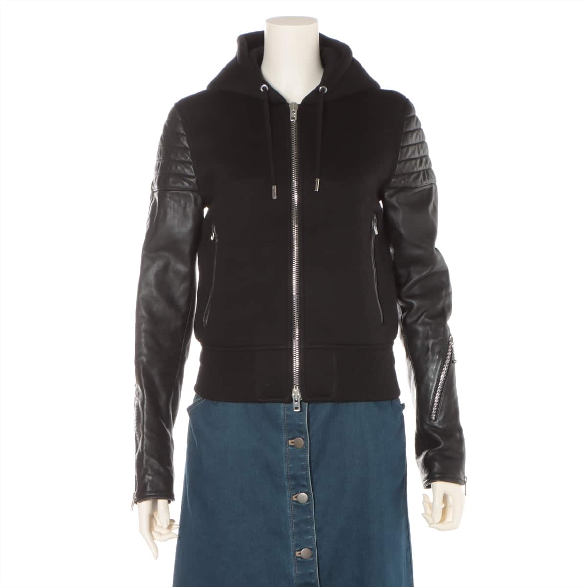 Givenchy Rayon Jacket 34 Ladies' Black  Neo Puren Switch between arm ram leather
