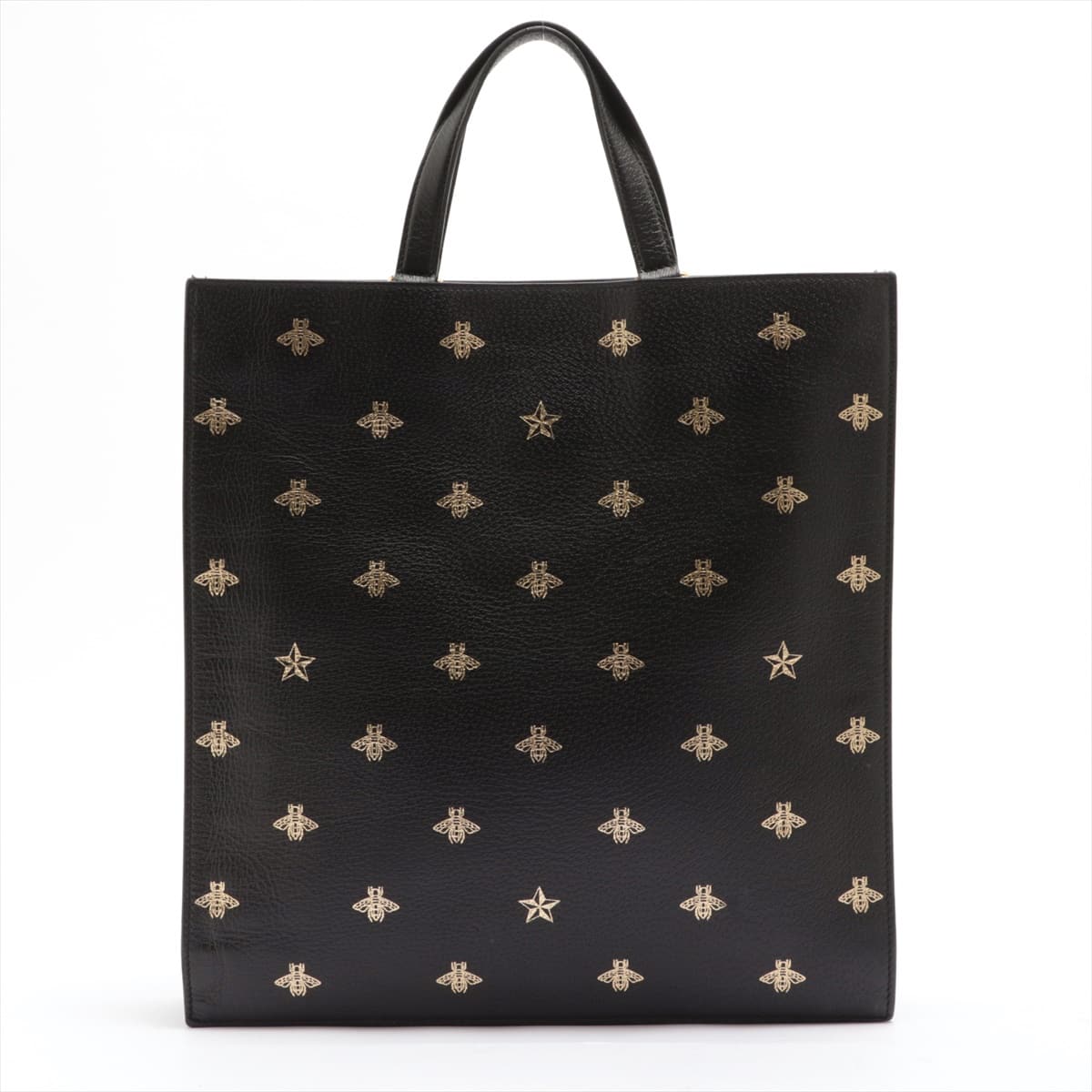 Gucci Bee Star Leather Tote bag Black 495444