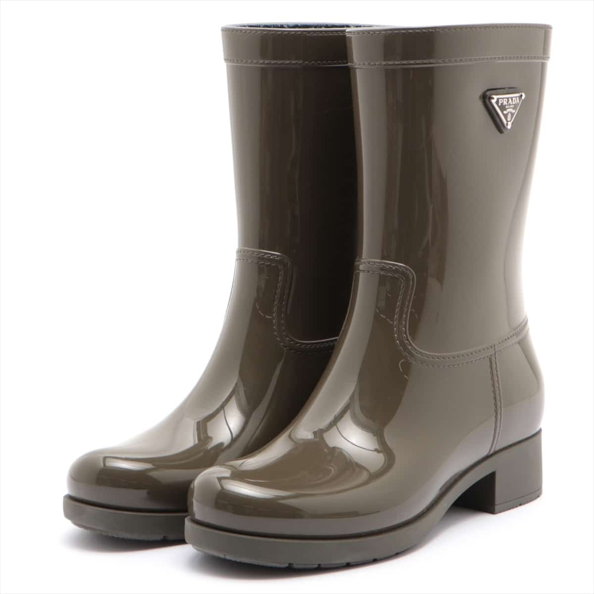 Prada Sport Rubber Rain boots 38 Ladies' Khaki