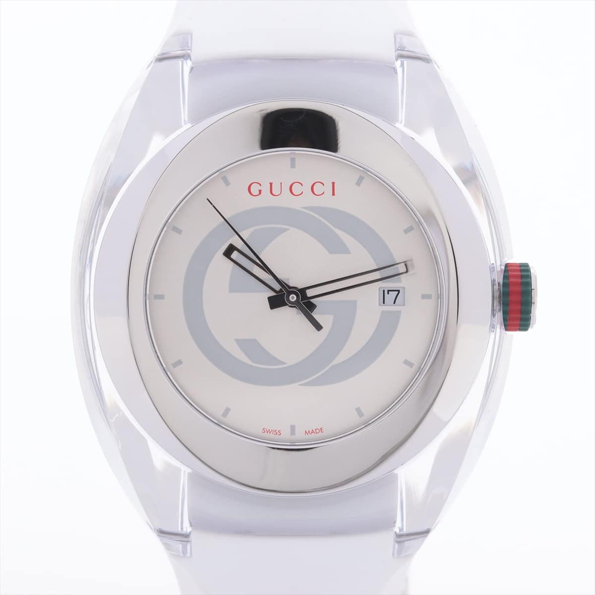 Gucci SYNC 137.1 SS & Rubber QZ Silver-Face