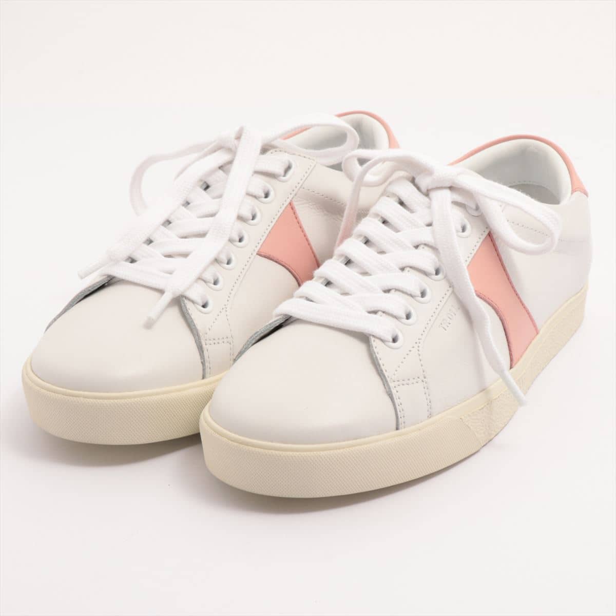 CELINE Triomphe Leather Sneakers 35 Ladies' White x pink