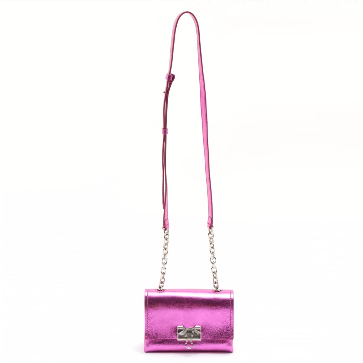 Off-White Leather Shoulder bag Pink Metallic