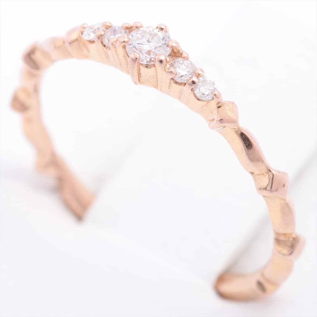 Aget agete diamond Pinky rings K18YG 0.08ct #4.5