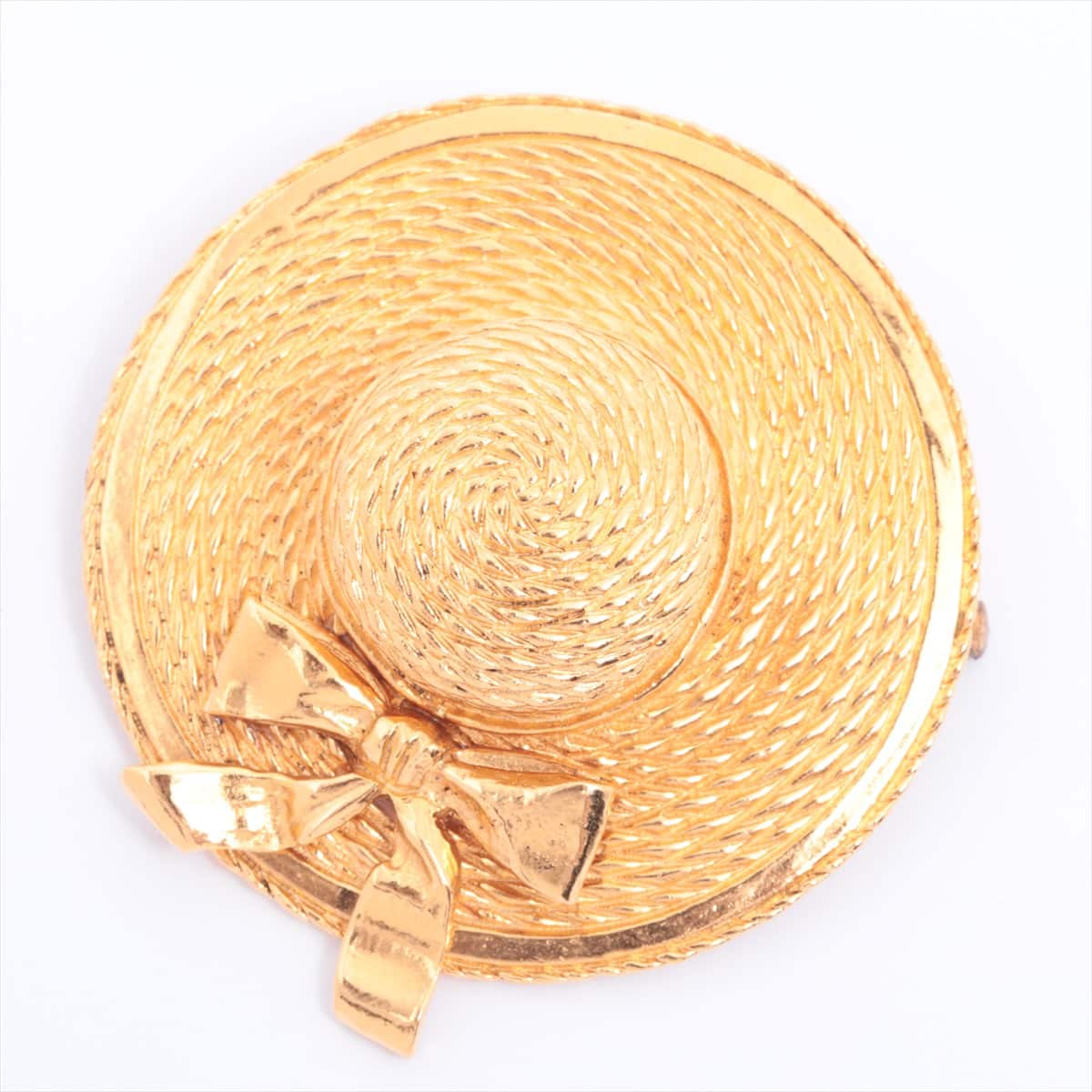 Chanel Vintage Brooch GP Gold Straw hat