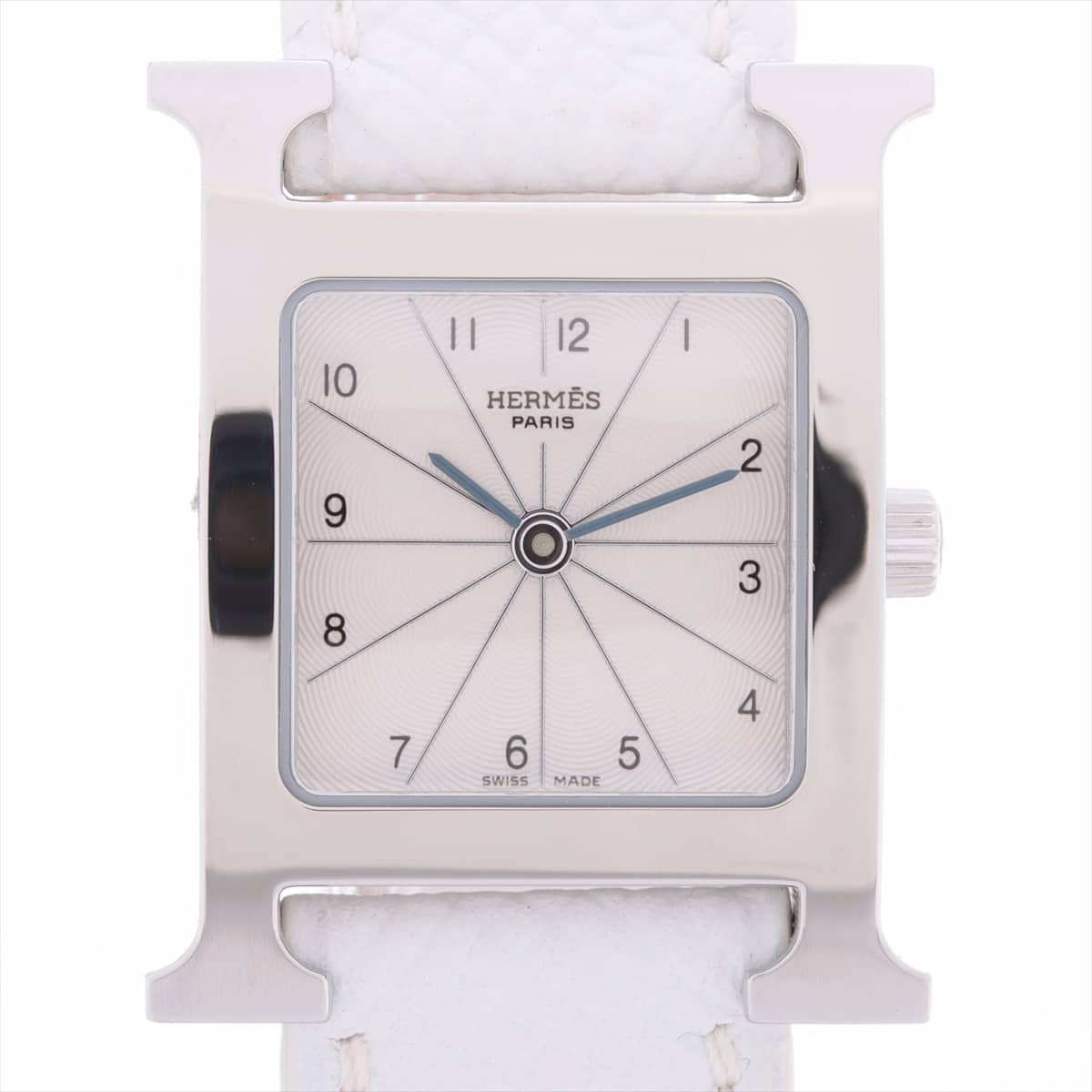 Hermès H Watch HH1.210 SS & Leather QZ White-Face □ M stamp (2009)