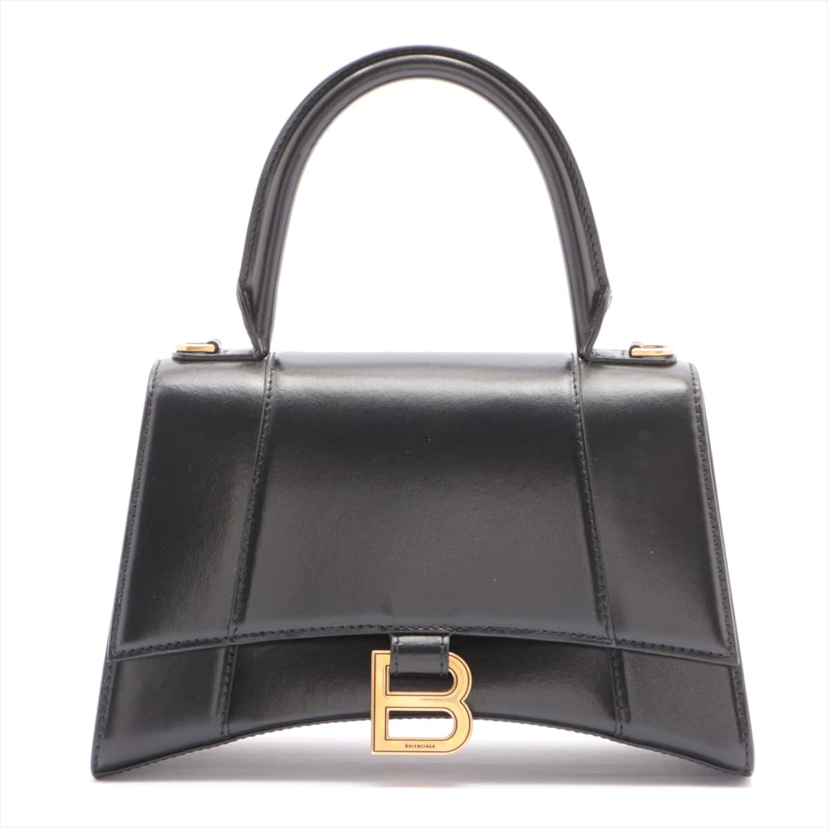 Balenciaga Hour glass XS Leather 2way handbag Black 593546