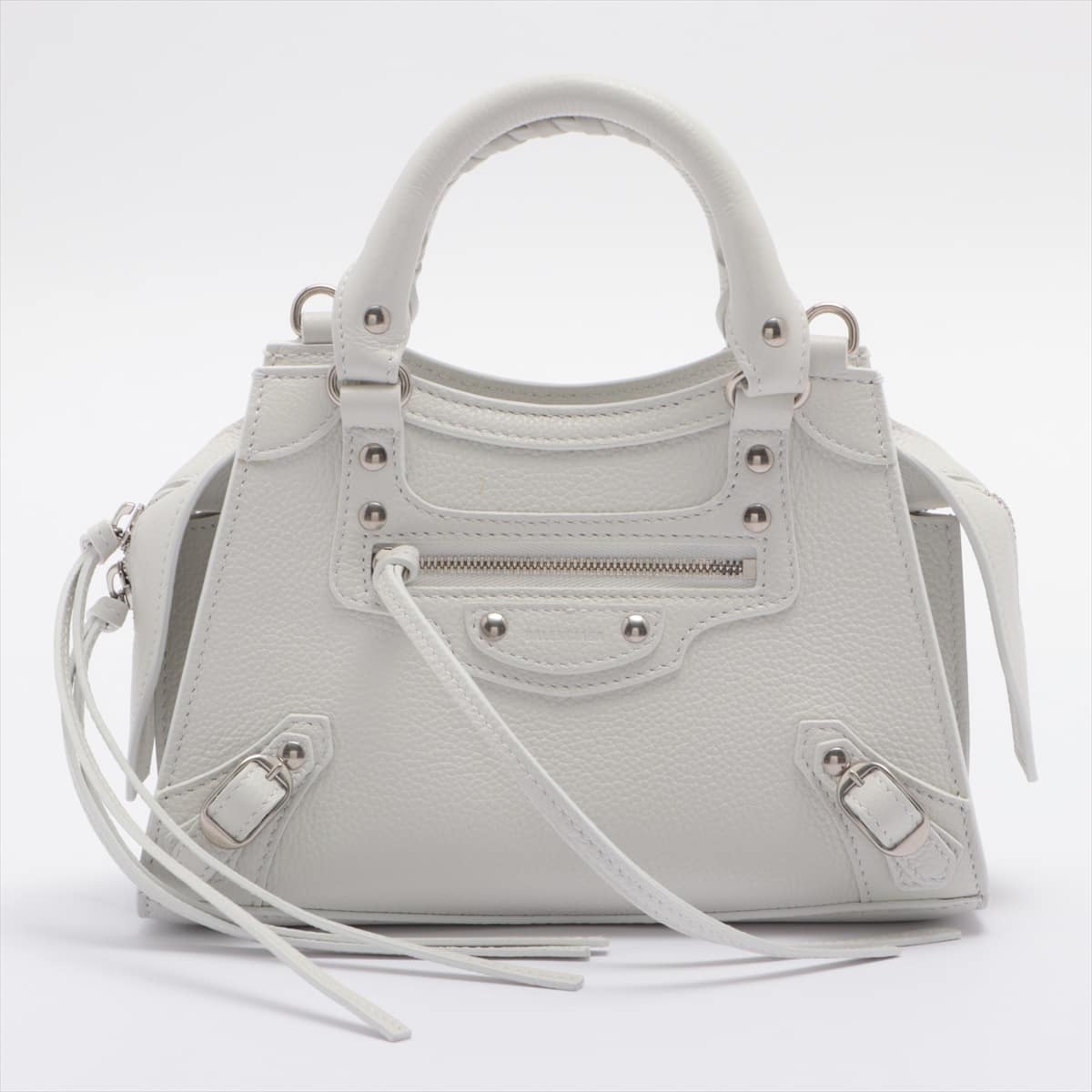 Balenciaga Classic Mini Leather 2way handbag White 638524