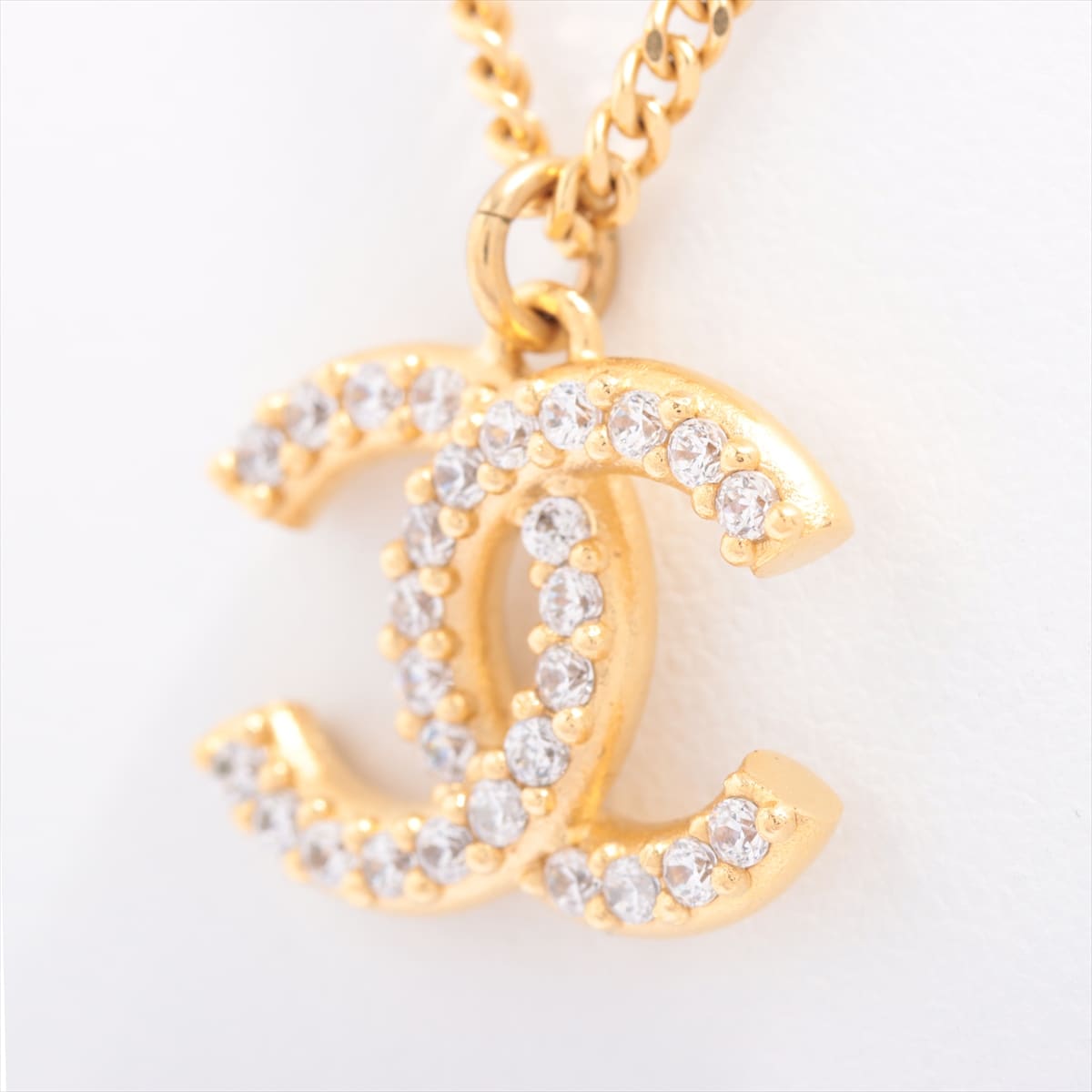 Chanel Coco Mark A20A Necklace GP×inestone Gold