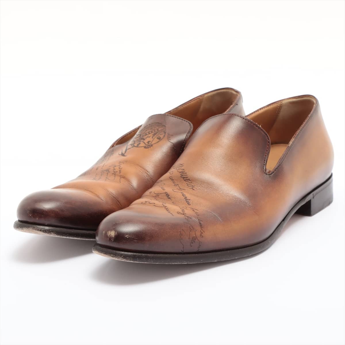 Berluti Calligraphy Leather Loafer 8 Men's Brown