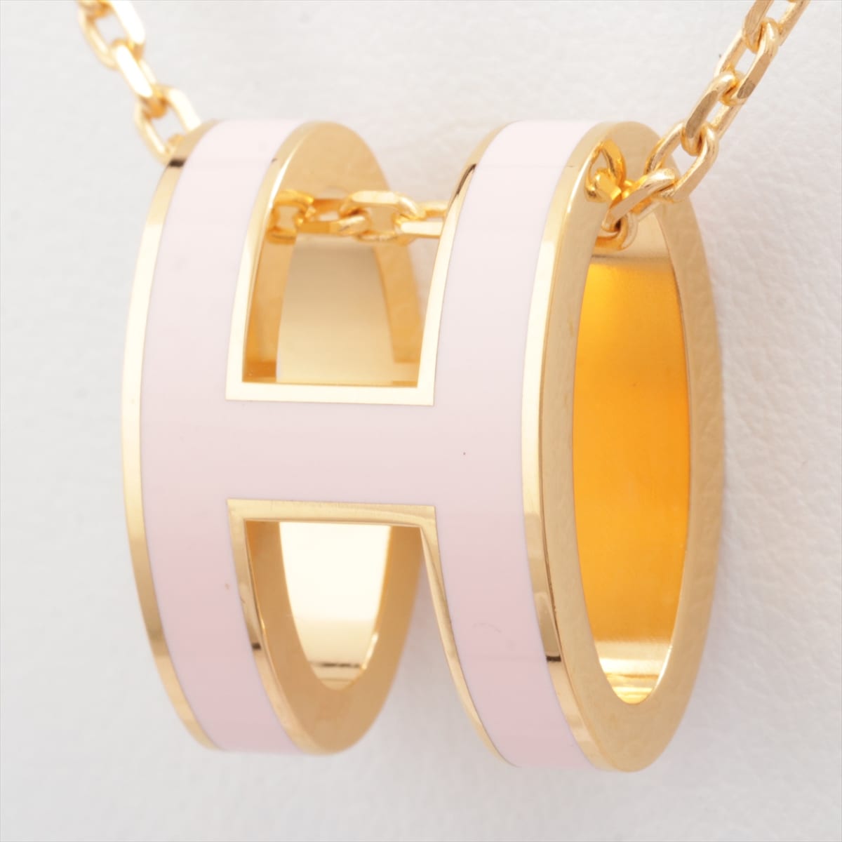 Hermès Pop H H Necklace Necklace GP Gold x pink