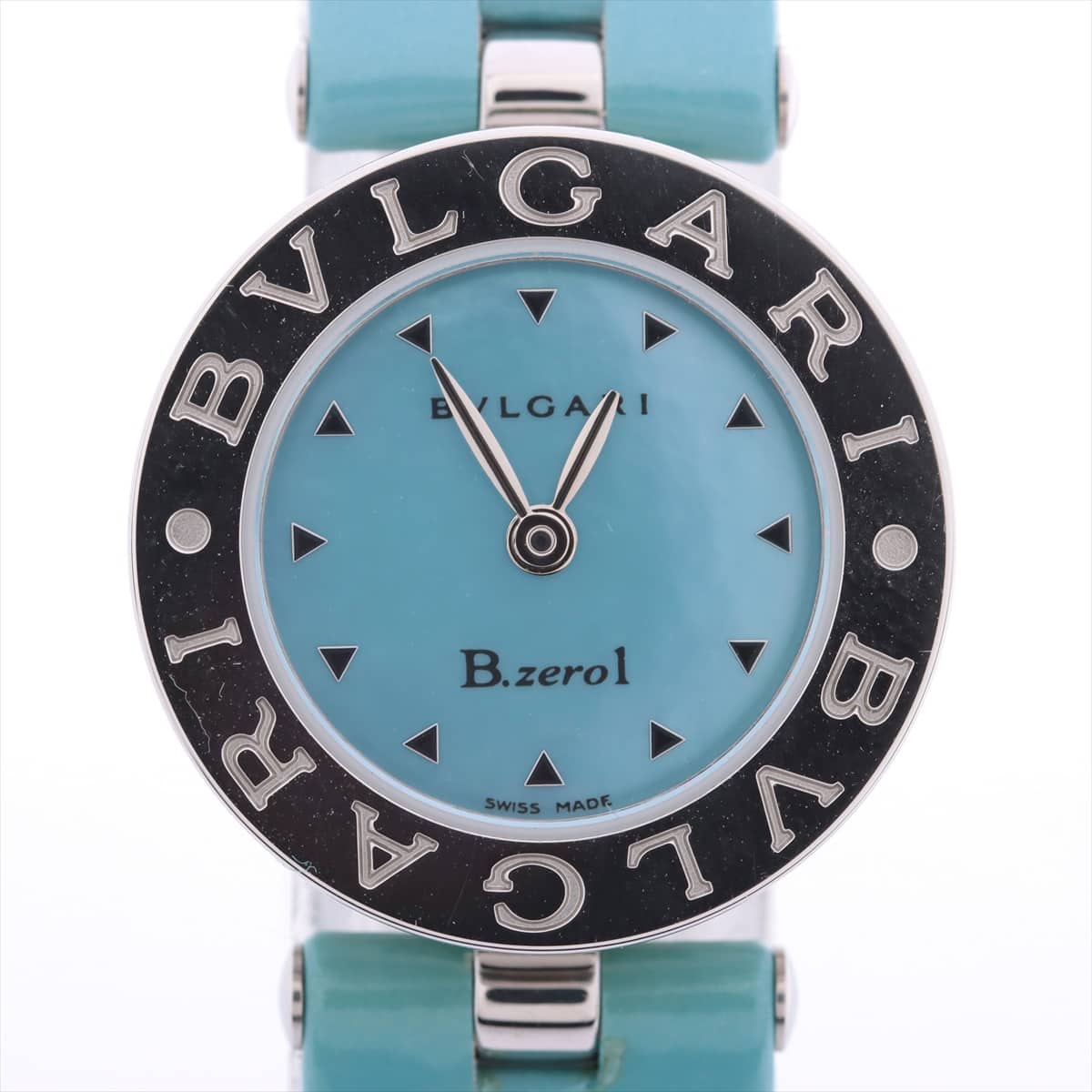 Bvlgari B.Zero 1 BZ22S SS & Leather QZ BlueShell-Face