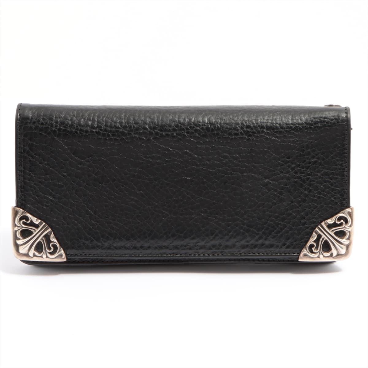 Chrome Hearts Single Fold Wallet Leather With invoice Black