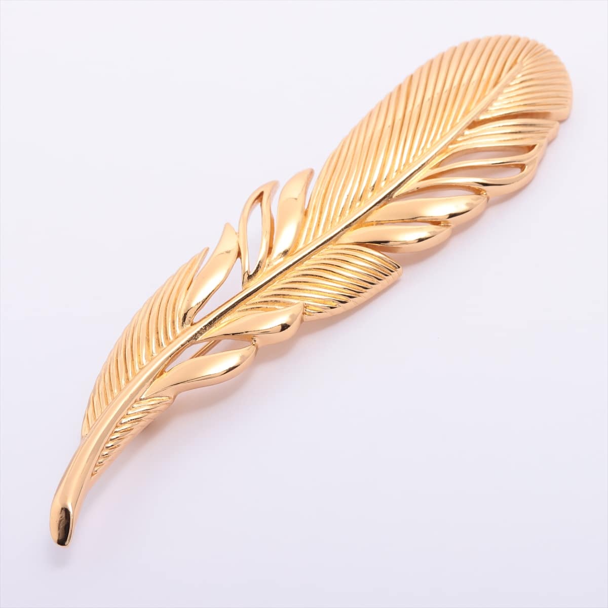 Christian Dior Feather Brooch GP Gold
